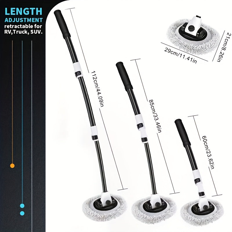 Car Washing Equipment Car Washing Brush Telescopic Long Handle Cleaning Mop Auto Parts Microfiber Adjustable Length Car Cleaning Brush