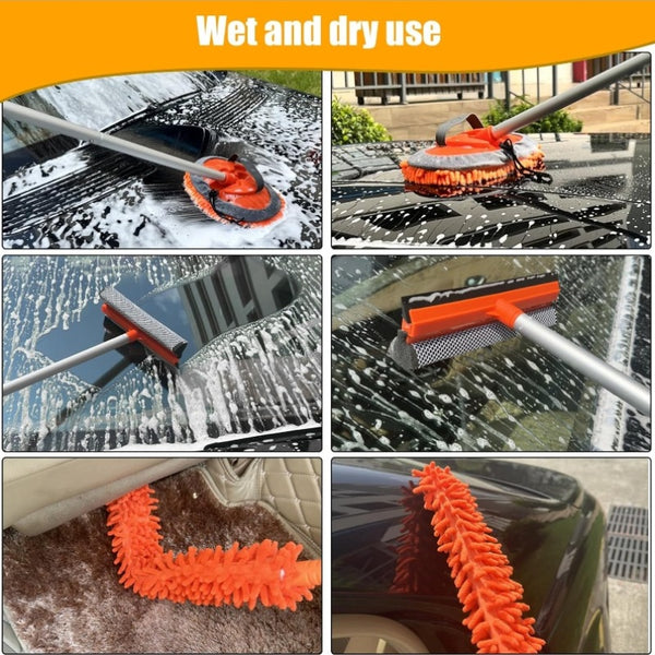 Jaronx 62 Car Wash Brush with Long Handle Car Cleaning KitChenille Microfiber Car Washing Mop