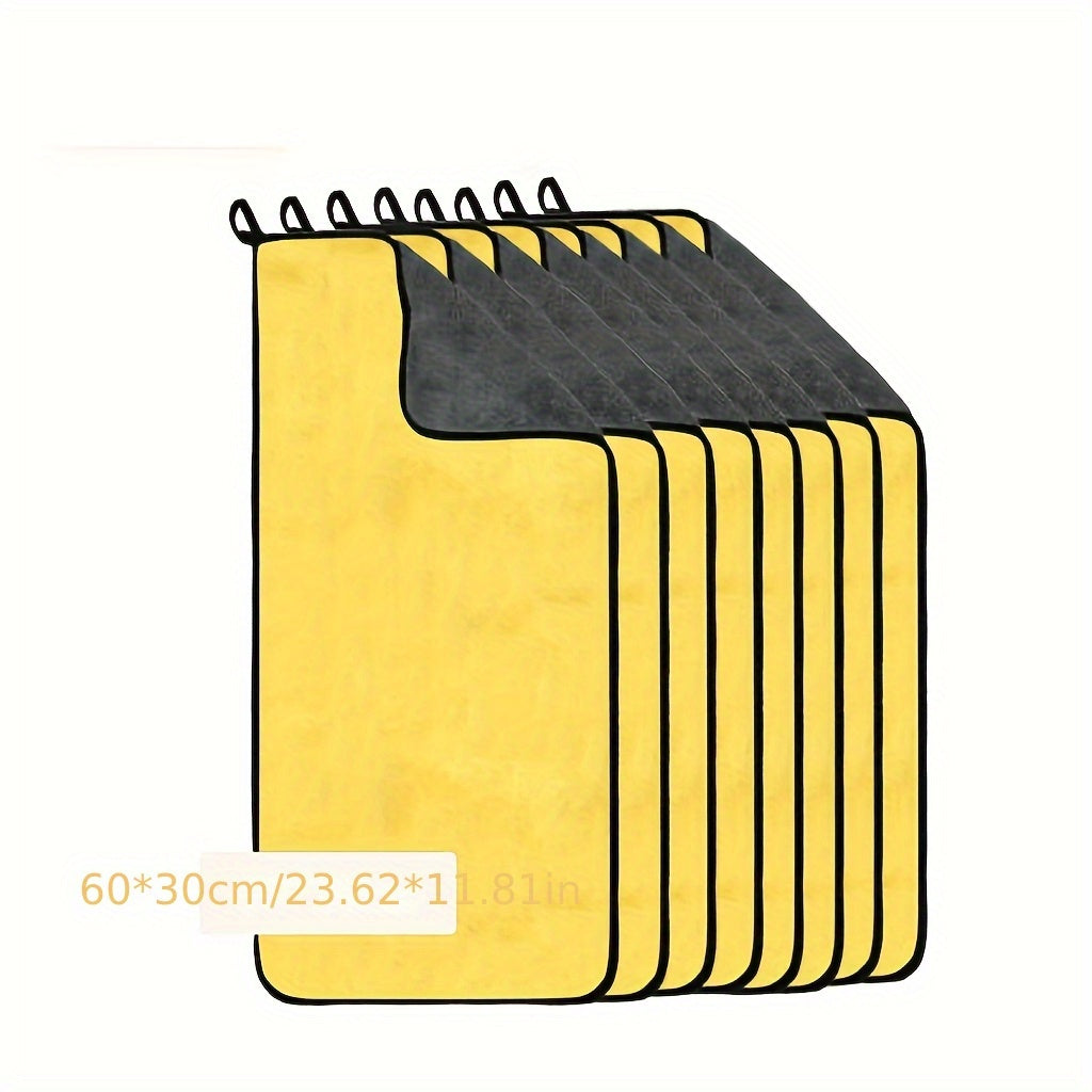 8pcs Microfiber Car Cleaning Towels - 11.81x11.81inch & 11.81x23.62inch, Absorbent & Shed-Free