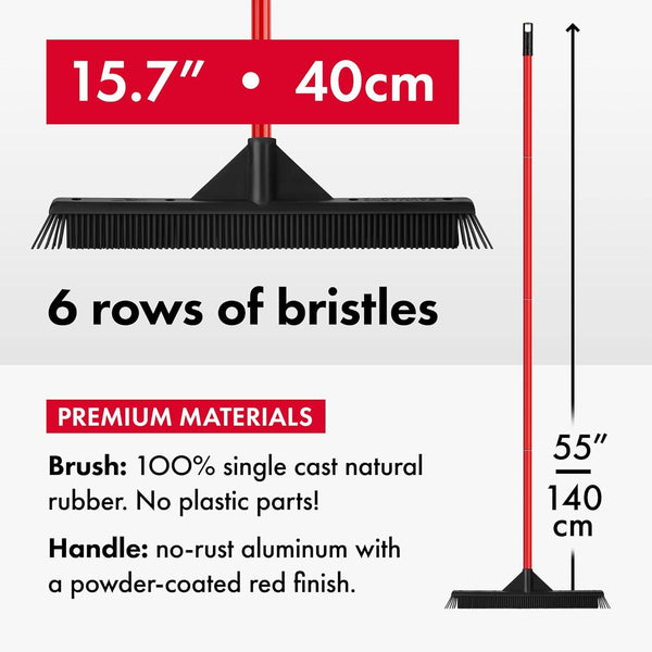 Ravmag Rubber Broom Lightweight 15.7 In | Rubber, Durable and